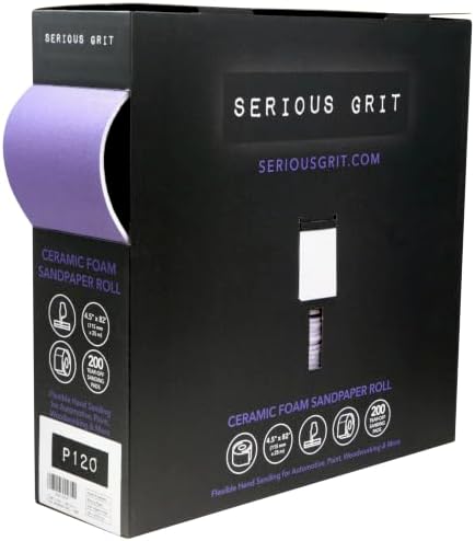 Serious Grit - P120 Grit Ceramic Foam Sandpaper Roll - 115mm x 25m