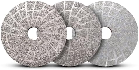 Vacuum Brazed Diamond Polishing Pads, 4 Inch Lippage Grinding Disc for Grantie Marble Concrete Ceramics, Grit 50