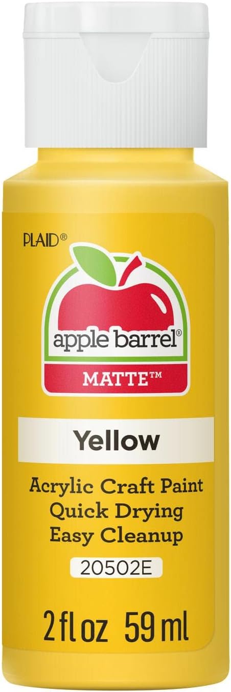 Apple Barrel Acrylic Paint in Assorted Colors (2 fl Oz), K20502 Yellow