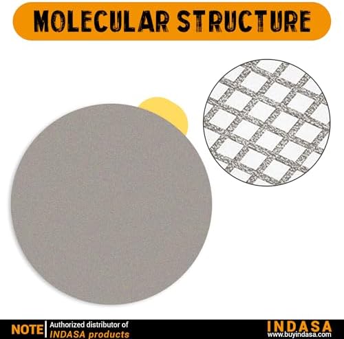 Indasa 5" Rhynostick 100 PCS – 60 Grit PSA Sanding Discs – Flexible Anti-Clog, High-Performance Adhesive Disc Anti-Clog, Dust-Free, Aluminum Oxide + Lubricant Coating, Auto – Wood, Metal, Paint Prep