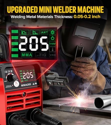 HONE Stick Welder 110v, Upgraded 205Amp Mini Welding Machine with Lift Tig Welding, IGBT Inverter Arc Welder Machine 110v with Hot Start Arc Force Anti-Stick VRD for 1/16"-1/8" Rod, Include 25 Rods.