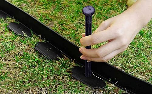 Landscape Spikes 10 Inch 50 Counts Metal Landscape Edging Anchoring Spikes, Heavy Duty Nails for Artificial Turf Spike, Paver Edging, Timber Carpentry, Weed Barrier, Tent Pegs, More