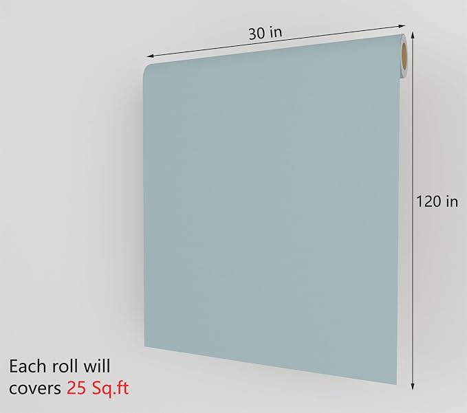 30"x120" Haze Blue Wallpaper Stick and Peel Blue Contact Paper Solid Color Contact Paper Peel and Stick Solid Color Vinyl Renter Friendly Wallpaper for Bedroom HazeBlue Vinyl Removable