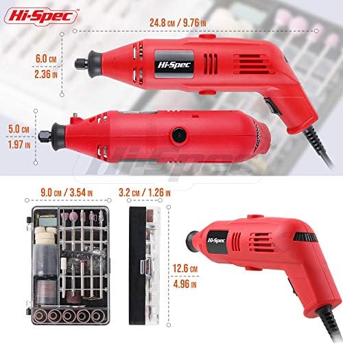 Hi-Spec 130W Corded Power Rotary Multi Tool Kit with Dremel Compatible Bit