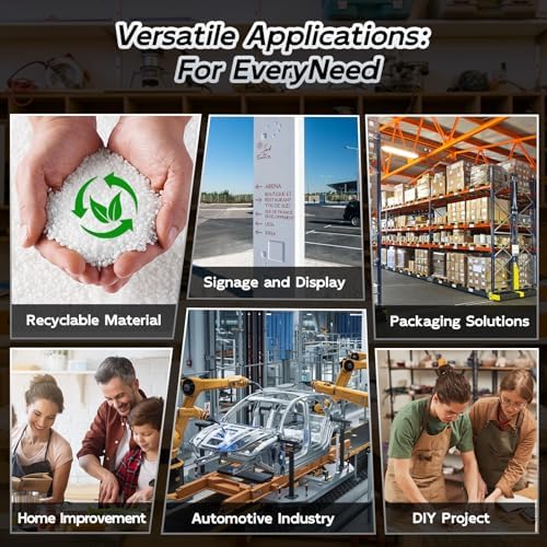HDPE Sheet 1/2" Thick - 24"x36" HDPE Plastic Sheet, White Plastic Sheet for Crafts, DIY Projects, and Industrial Use
