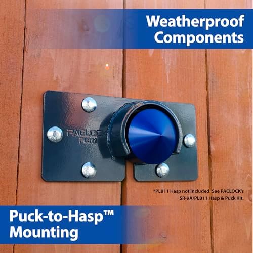 PACLOCK's 9-Series Patented Cone Puck w/Tapped Holes, Standard Rekeyable (SR), Keyed Different, Black