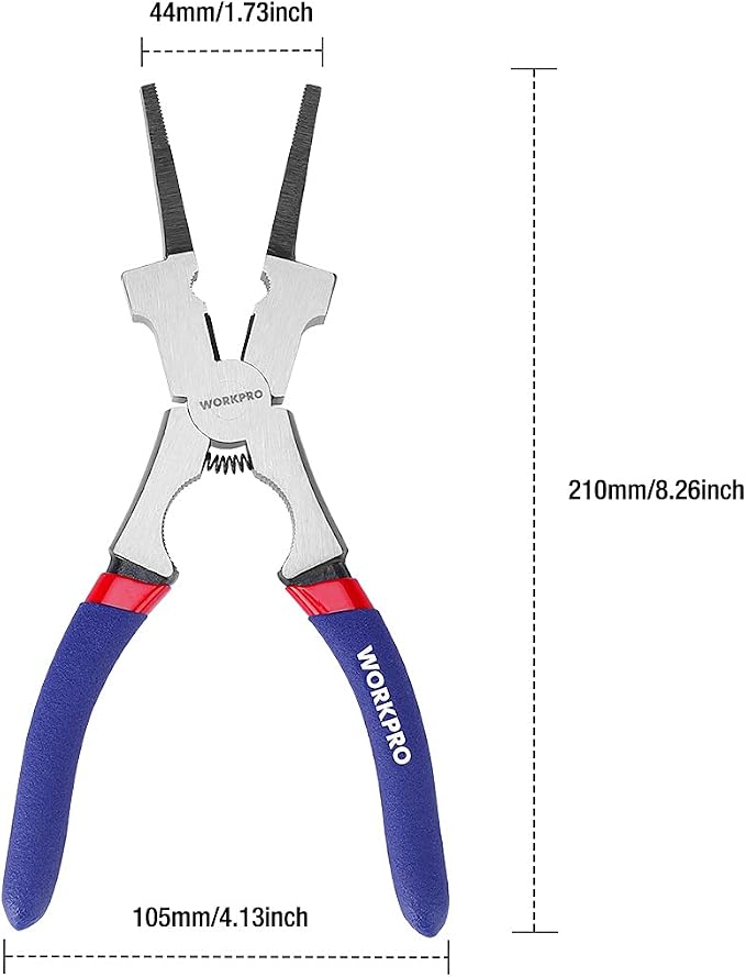 WORKPRO 8" Welding Pliers, Multi-Functional CR-V Steel Welding Pliers for Welding, Electrical, Mechanical, Workshop and Home Use