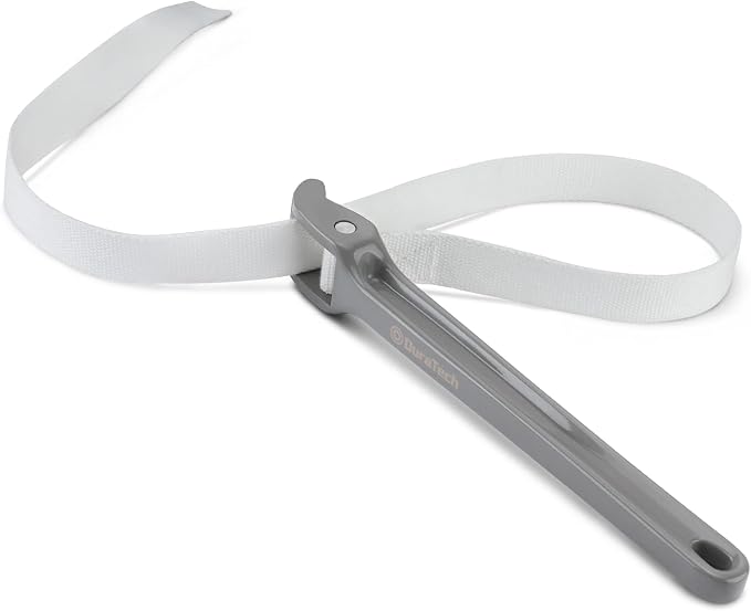 DURATECH Strap Wrench 12" Handle, Adjustable Nylon Strap Pipe Wrenches | Oil Filter Strap Opener Wrench