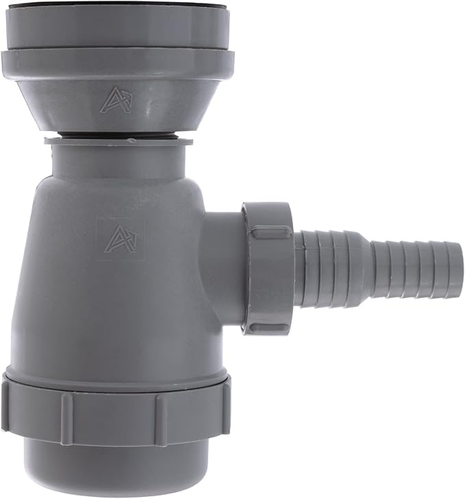 Ambassador Marine - 2 inch Drain, Trap Sink Drain, 3/4 inch & 1 inch Hose Barb, w/Strainer, w/Chain Stopper - Brushed Finish - S00-1108-BP-W