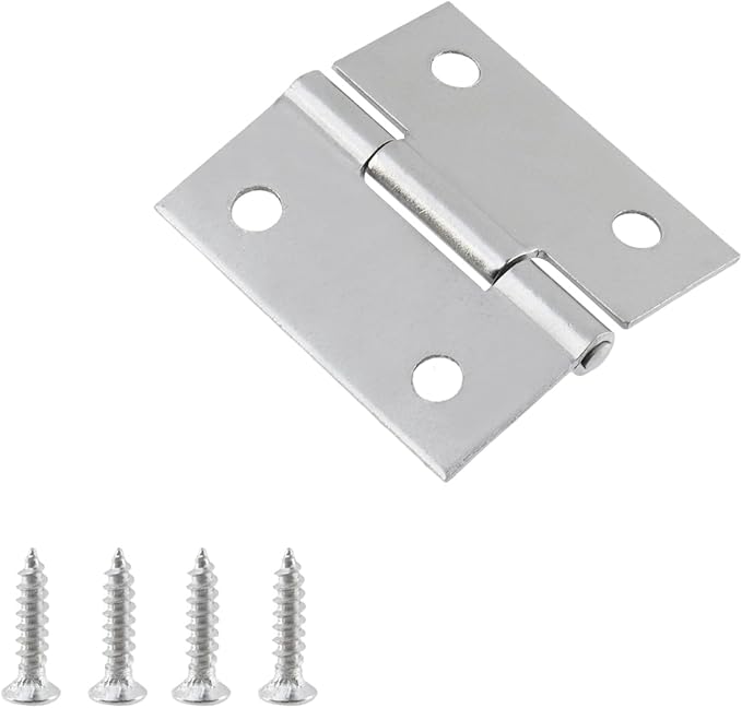 MY MIRONEY 20PCS Stainless Steel Folding Hinges Cabinet Door Hinge Home Furniture Hardware Butt Hinge for Wooden Box, Door and Window, DIY Projects, 1-1/2 Inch