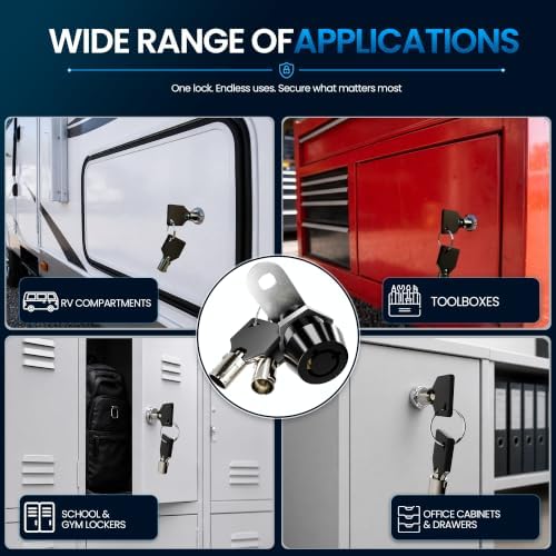 5/8" Tubular Cam Locks (90° Black, 2-Pack) RV Toolbox Cabinet Replacement