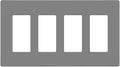 ENERLITES Screwless Decorator Wall Plate Child Safe Outlet Cover, Gloss Finish, Size 4-Gang 4.68" H x 8.30" L, Unbreakable Polycarbonate Thermoplastic, SI8834-GY, Grey, Gray