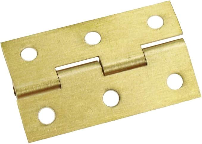 Mcredy 4 Pcs 1.5 Inch Brass Cabinet Hinges Door Butt Hinges with Mounting Screws for Cabinets Gate Wooden Box, Gold