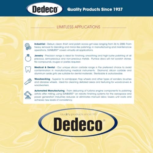 Dedeco Sunburst Radial Bristle Discs 48-Pack - 5/8" Curved Knife-Edge - Yellow 80 Grit (Coarse) - Aluminum Oxide for Polishing & Finishing