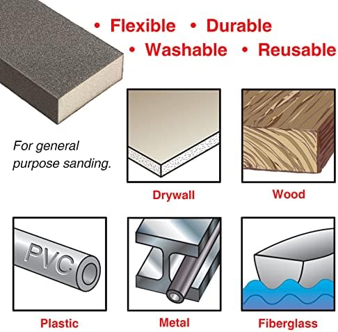 IVY Classic 42041-6 Fine Drywall XL Sanding Sponge, Flex-Abrasive, 6-Pack