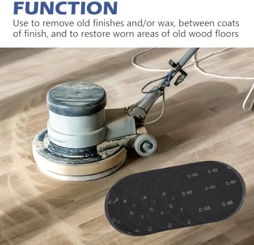 HUAALIUCHE 17-Inch Floor Sanding Screen Discs (30-Pack Variety Kit) | 10x 60 Grit, 10x 80 Grit, 10x 120 Grit | Heavy-Duty Silicon Carbide Mesh for Wood, Concrete, Reusable Buffer Pads