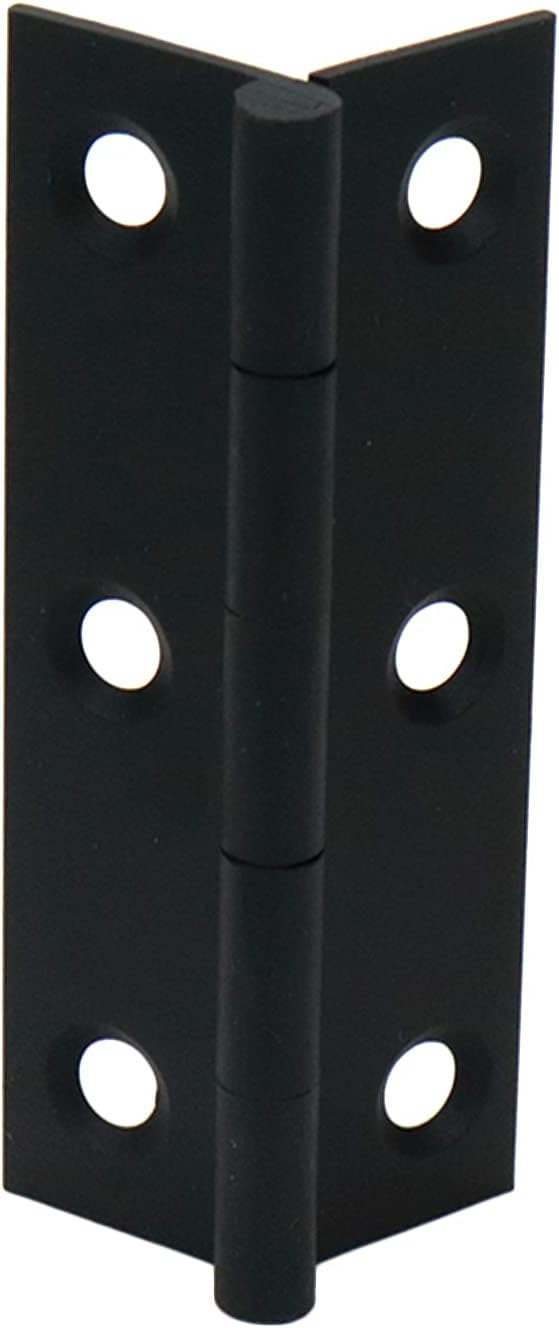 Mcredy 2.5" Cabinet Hinges Black Brass Door Hinges with Screws Box Butt Hinge Cabinet Hardware for Garages Kitchens Bathroom, 4 Packs