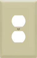 ENERLITES Duplex Receptacle Outlet Wall Plate, Jumbo Electrical Outlet Cover, Gloss Finish, Oversized 1-Gang 5.51" x 3.50", Polycarbonate Thermoplastic, 8821O-I, Ivory