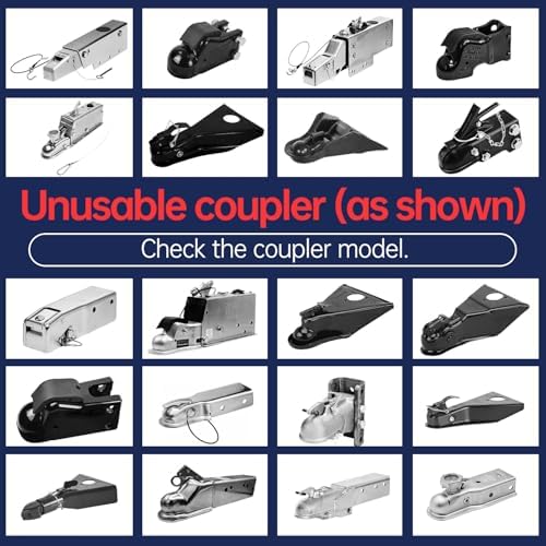 Trailer Lock Fits 2 5/16 Inch Couplers, Secures Safety Chains Anti-Theft Ball Hitch Lock, Pry Resistant Heavy Duty Trailer Hitch Locks for RV, Cargo, Camper, Dump Trailer (Red)