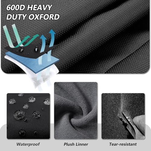 Premium Welding Machine Cover - Heavy Duty 600D Waterproof TIG225X TIG Welder Cover with Plush Liner (Black, 22'' L x 12.6'' W x 22'' H)