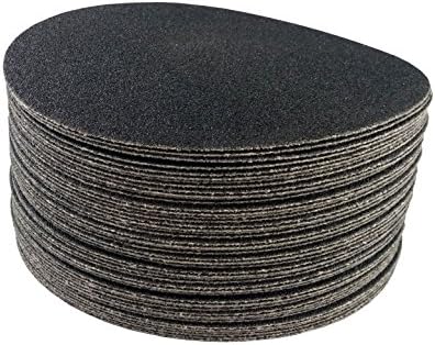 Starcke Premium 7 Inch Sanding Discs, 50 Pack Hook and Loop Sandpaper, 80 Grit Grinder Sanding Disc, No Hole Black Silicon Carbide Sandpaper Discs for Stone, Metal, Wood, Floor, Paint and Plastics