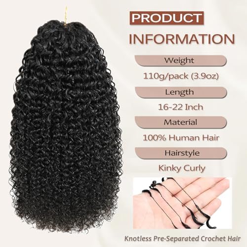 Beauty Youth Kinky Curly Miracle Knots Human Crochet Hair 110g 22 Inch