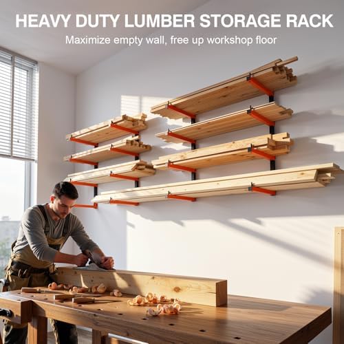 Housolution 4-Level Lumber Storage Rack - 4 Pack Holds Up 400LBS