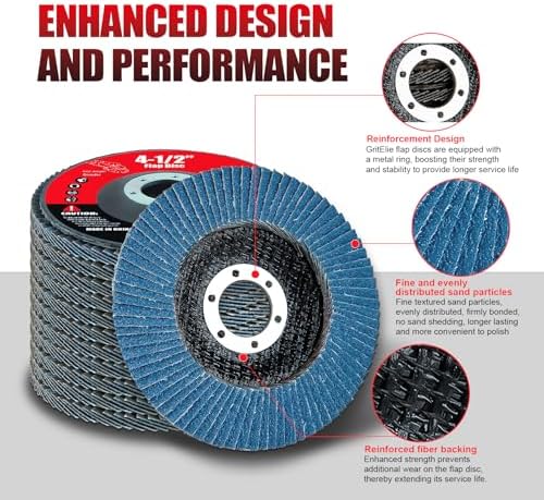 30 Pack Flap Discs 80 Grit, 4 1/2" x 7/8" for Angle Grinder,Type 29 Zirconia Grinding Wheel for Metal,Wood,Stainless Steel, Sheet Metal
