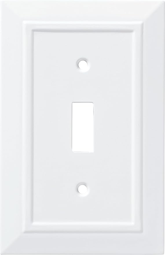 Franklin Brass Classic Architecture (1-Pack) Decorative Light Switch Cover Pure White 2-Gang Wall Plate Double Toggle Plate Covers Electrical Outlet Guard W35244-PW-C