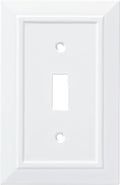 Franklin Brass Classic Architecture (1-Pack) Decorative Light Switch Cover Wall Plates Pure White 4-Gang Wall Plate Quad Toggle Plate Guards Electrical Outlet Guard W35251-PW-C