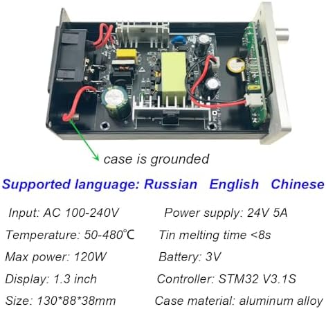 T12 Soldering Station STM32 V3.1S OLED Display Electronic Controller CNC Aluminum Alloy Case DIY Aluminum Alloy Handle Equipments 110V 75W T12 Iron Tips K ILS D24