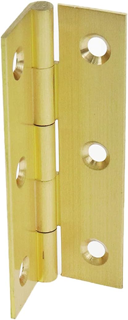 Mcredy 4 Pcs 3 Inch Cabinet Hinges Solid Brass Door Hinges with Mounting Screws for Gate Closet Box, Gold
