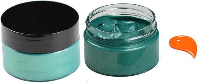 DGAGA Metallic Acrylic Paint,Metallic Green Paint,1.69 OZ/Jar,Chalk Paste Paints,Metalli Paste for Crafts Color-shifting Glass Paints,Blendable,Painting on Rocks,Wood,Canvas,Fabric,Ceramic