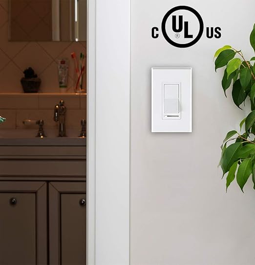 CLOUDY BAY in Wall Dimmer Switch for LED Light/CFL/Incandescent,3-Way Single Pole Dimmable Slide, 600W max Incandescent,150W max Dimmable LED/CFL, Cover Plate Included, Pack of 2