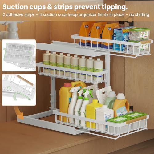 Under Sink Organizer and Storage for Bathroom and Kitchen - 1 Pack 3 Tier