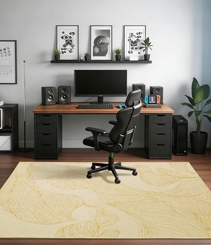 chakme Office Chair Mat for Hardwood Floor, 72"x48" Easy Glide Computer Desk Mat Protector for Rolling Chair Under Desk Rug Nonslip Backing, Machine Wash, (Golden Leaf)