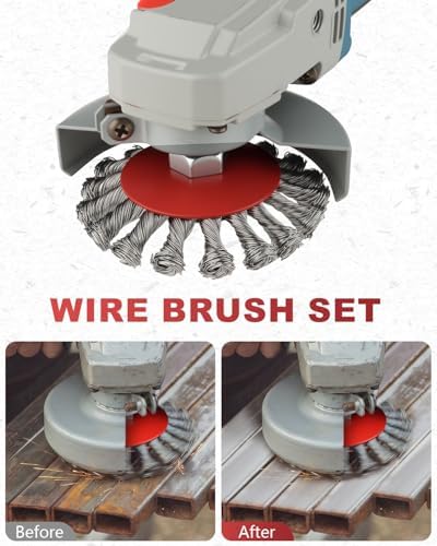 Rocaris 36 Pack 4 Inch Wire Wheel Brush for 4 1/2 Angle Grinder