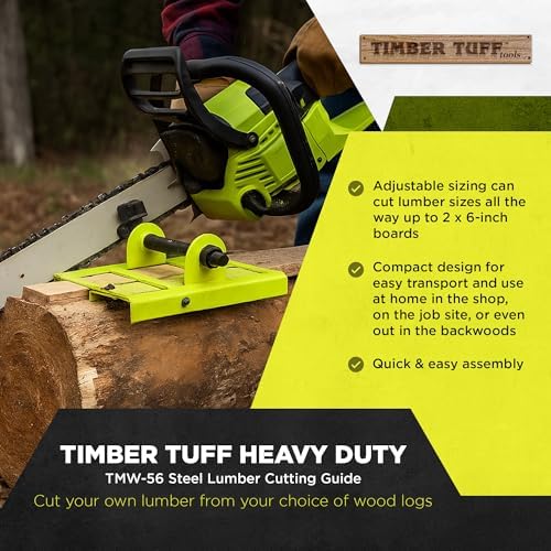 Timber Tuff Portable Steel Lumber Cutting Guide for Chainsaw Plank Milling