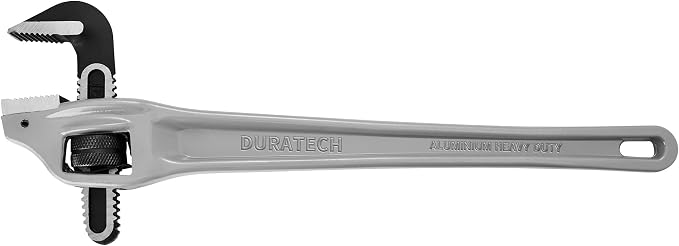 DURATECH 18-inch Aluminum Offset Pipe Wrench, Adjustable Plumbing Wrench | 2-1/2" Jaw Capacity, Heavy Duty, Drop Forged, Exceed GGG standard