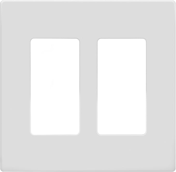 ENERLITES Screwless Decorator Wall Plates Child Safe Outlet Covers, Size 2-Gang 4.68" H x 4.73” L, Unbreakable Polycarbonate Thermoplastic, SI8832-W-10PCS, Glossy, White (10 Pack)