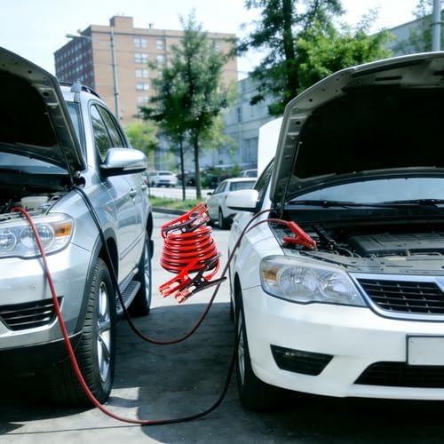 HAIPHAIK Car Emergency Kit with 11.8ft Jumper Cables, Roadside Safety Kit