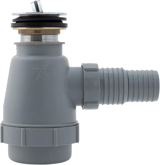 Ambassador Marine - 1-1/2 inch Drain, Flip Trap Sink Drain - no Overflow, 1-1/4 inch & 1-1/2 inch Hose Barb - Chrome - S01-0309-CP-W