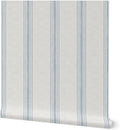 Spoonflower Blue Ticking Stripe Peel and Stick Wallpaper | Sample 12" x 24" | Neutral Cottage Simple Traditional | Self-adhesive, removable and renter-friendly