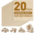 20 Pack Basswood Sheets 1/8x12x12 Inch 3mm Basswood for Laser Cutting, Drawing,Wood Burning, Architectural Models.Plywood Sheets Unfinished Wood Sheets for DIY Crafts.