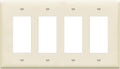 ENERLITES Quadruple Decorator Switch Cover, Four Gang Outlet Wall Plate, Gloss Finish, Mid-Size 4-Gang 4.88" x 8.58", Unbreakable Polycarbonate Thermoplastic, UL Listed, 8834M-LA, Light Almond