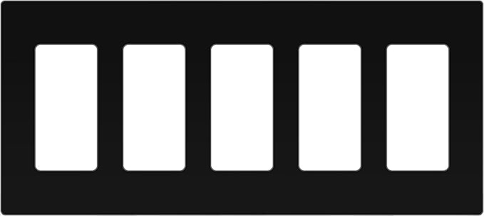 ENERLITES Screwless Decorator Wall Plates Child Safe Outlet Covers, Size 5-Gang 4.68" H x 10.14” L, Unbreakable Polycarbonate Thermoplastic, SI8835-BK, Glossy, Black