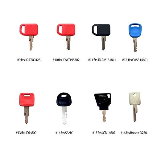 15 Keys Construction Ignition/Heavy Equipment Key Set for CAT Komatsu Volvo Deere JCB