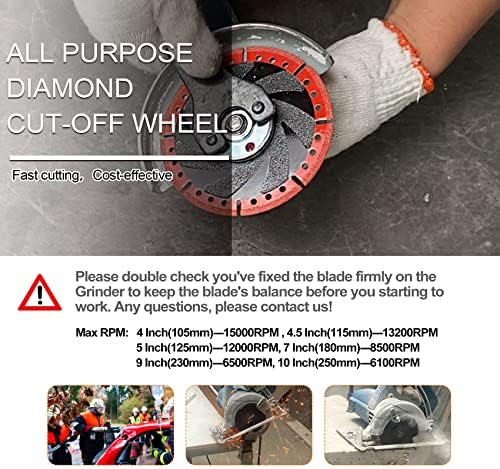 Metal Cutting Diamond Blade 5"- BRSCHNITT 2pcs 125mm All-Purpose Diamond Saw Blade for Rebar Sheet Metal Angle Iron Stainless Steel Concrete.