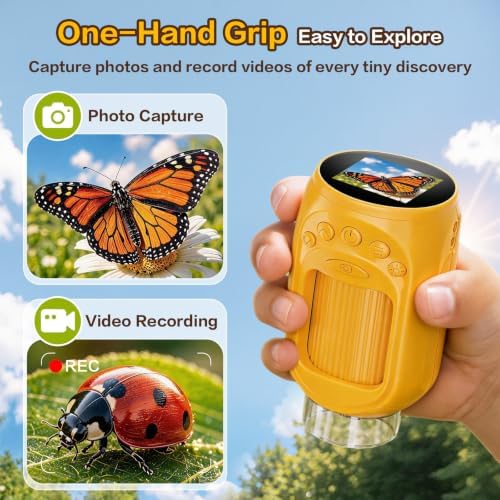 1000X Handheld Digital Microscope for Kids: STEM Toys Gifts Boy Girls 3-12
