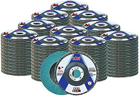 Sali 100 Pack Zirconia Flap Disc 120 Grit 4.5" x 7/8-Inch Sanding Disc Bevel Type #29 Premium and Industrial Grade Angle Grinder Grinding Wheel High Performance Edge Grinding